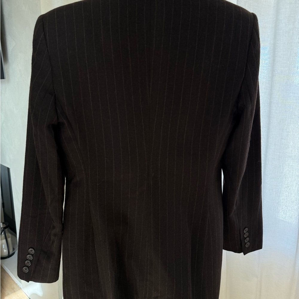 Ralph Lauren Women's Brown Pinstripe Blazer Classic Suit Jacket - Picture 5 of 6